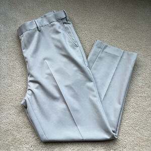 ✨Saddlebred Men's Khaki Flat Front Chino Pants w/ Comfort Waist - 42 x 32 - EUC